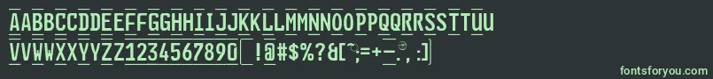 Шрифт GlNummernschildBEng – зелёные шрифты на чёрном фоне