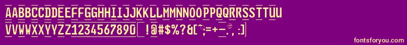 GlNummernschildBEng Font – Yellow Fonts on Purple Background