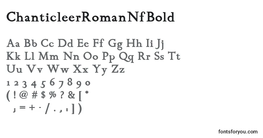A fonte ChanticleerRomanNfBold – alfabeto, números, caracteres especiais