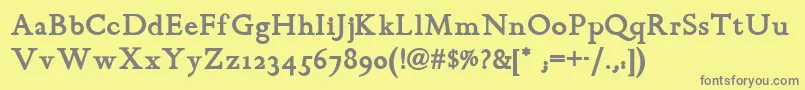 ChanticleerRomanNfBold Font – Gray Fonts on Yellow Background