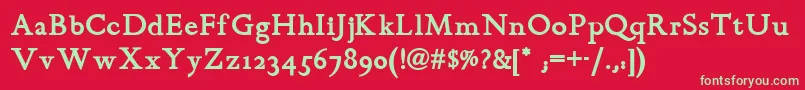 ChanticleerRomanNfBold Font – Green Fonts on Red Background