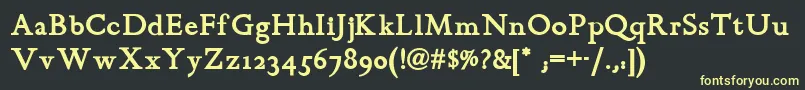Czcionka ChanticleerRomanNfBold – żółte czcionki na czarnym tle