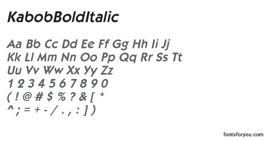 Schriftart KabobBoldItalic – Alphabet, Zahlen, spezielle Symbole