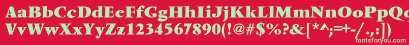 VendometBold-Schriftart – Grüne Schriften auf rotem Hintergrund