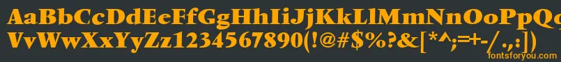 フォントVendometBold – 黒い背景にオレンジの文字