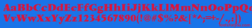 VendometBold Font – Red Fonts on Blue Background
