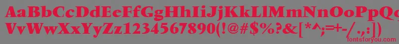 フォントVendometBold – 赤い文字の灰色の背景