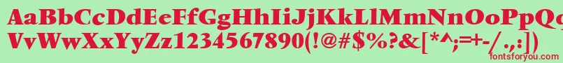 VendometBold-Schriftart – Rote Schriften auf grünem Hintergrund