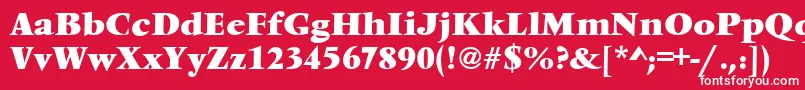 フォントVendometBold – 赤い背景に白い文字