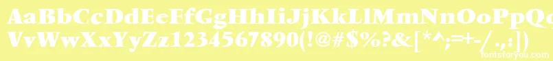 フォントVendometBold – 黄色い背景に白い文字