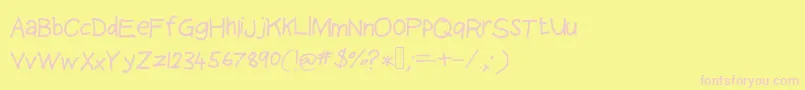 Heavenvetica-Schriftart – Rosa Schriften auf gelbem Hintergrund
