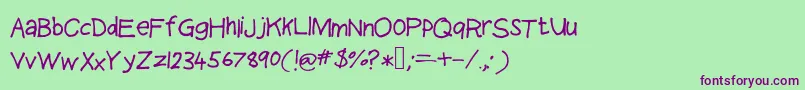 Heavenvetica Font – Purple Fonts on Green Background