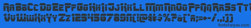 Шрифт Omegaforcelaser11 – чёрные шрифты на синем фоне