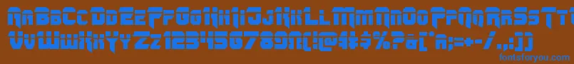 Omegaforcelaser11 Font – Blue Fonts on Brown Background