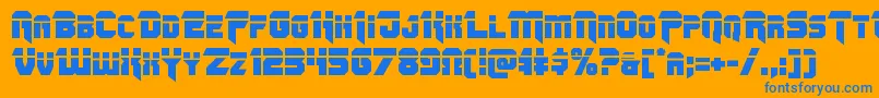 Omegaforcelaser11 Font – Blue Fonts on Orange Background
