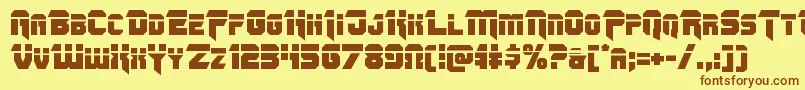 Omegaforcelaser11 Font – Brown Fonts on Yellow Background
