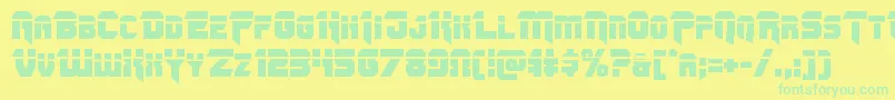 Omegaforcelaser11 Font – Green Fonts on Yellow Background