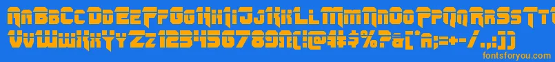 Omegaforcelaser11 Font – Orange Fonts on Blue Background