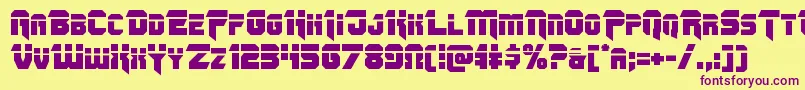 Omegaforcelaser11 Font – Purple Fonts on Yellow Background