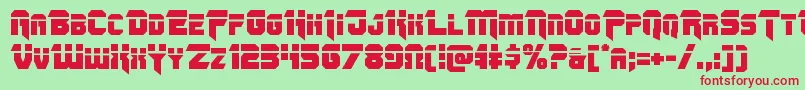 Omegaforcelaser11 Font – Red Fonts on Green Background