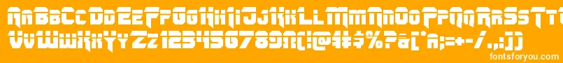 Omegaforcelaser11 Font – White Fonts on Orange Background
