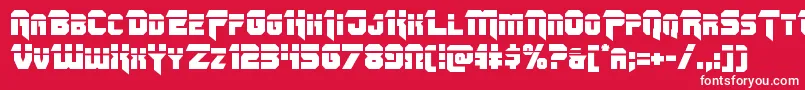 Czcionka Omegaforcelaser11 – białe czcionki na czerwonym tle