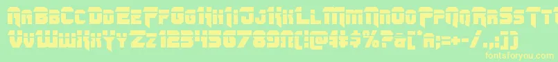 Omegaforcelaser11 Font – Yellow Fonts on Green Background