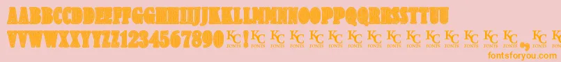 Criminologydemo-Schriftart – Orangefarbene Schriften auf rosa Hintergrund