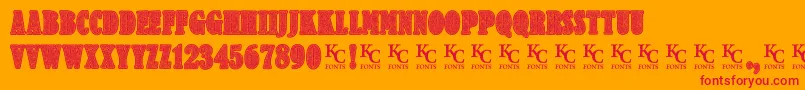Criminologydemo-Schriftart – Rote Schriften auf orangefarbenem Hintergrund