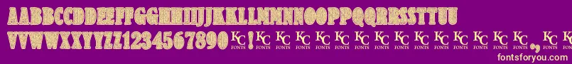 Criminologydemo-Schriftart – Gelbe Schriften auf violettem Hintergrund
