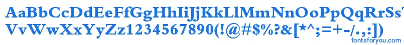 フォントBemboExtraBold – 白い背景に青い文字