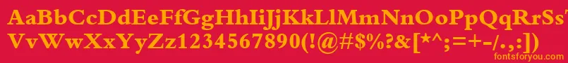 フォントBemboExtraBold – 赤い背景にオレンジの文字