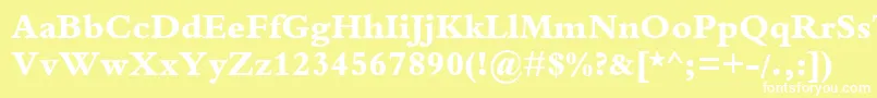 フォントBemboExtraBold – 黄色い背景に白い文字