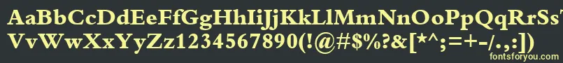 フォントBemboExtraBold – 黒い背景に黄色の文字