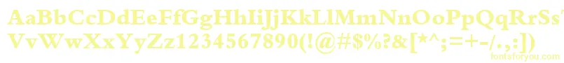 フォントBemboExtraBold – 白い背景に黄色の文字