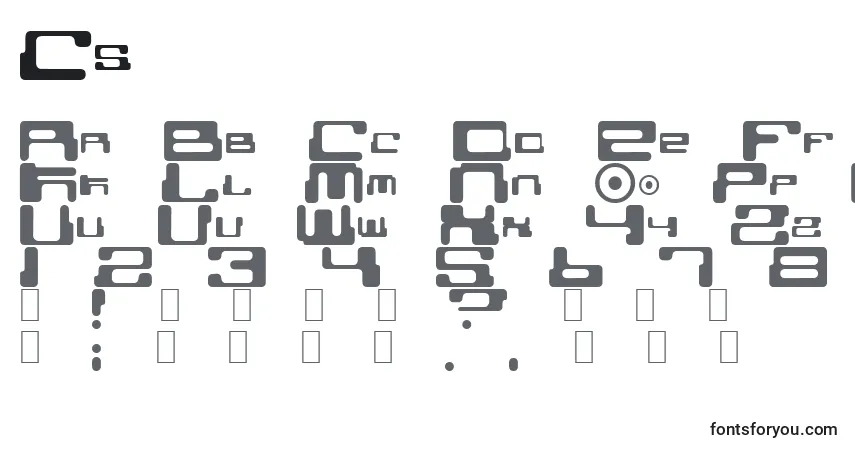 Czcionka Cs – alfabet, cyfry, specjalne znaki