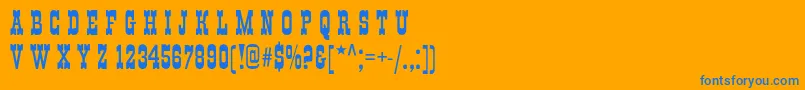 フォントItalianskye – オレンジの背景に青い文字
