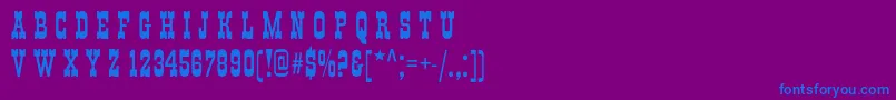 フォントItalianskye – 紫色の背景に青い文字