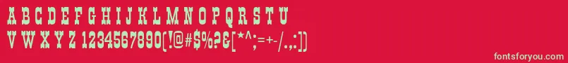 フォントItalianskye – 赤い背景に緑の文字