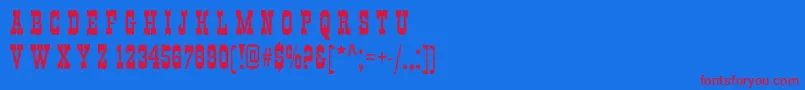 フォントItalianskye – 赤い文字の青い背景