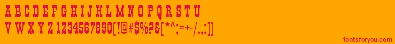フォントItalianskye – オレンジの背景に赤い文字