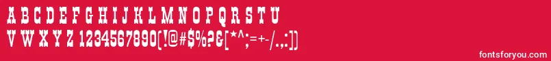 フォントItalianskye – 赤い背景に白い文字