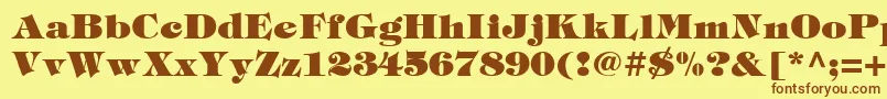 Tiffblack Font – Brown Fonts on Yellow Background