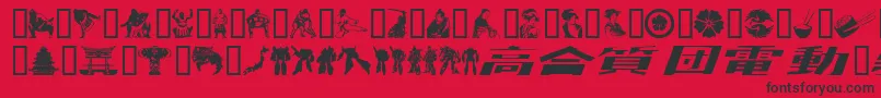 Japanapush Font – Black Fonts on Red Background