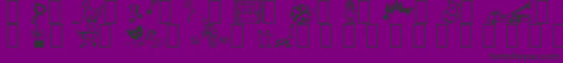 Toys-fontti – mustat fontit violetilla taustalla