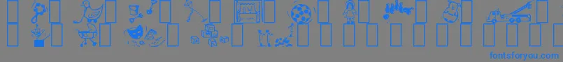 Toys Font – Blue Fonts on Gray Background