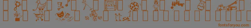 Toys Font – Brown Fonts on Gray Background