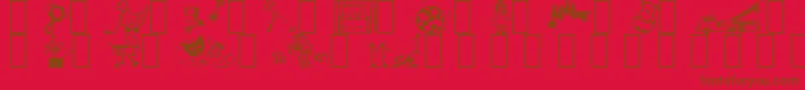 Toys Font – Brown Fonts on Red Background