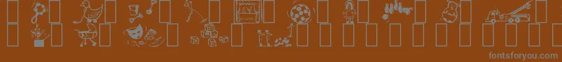 Toys Font – Gray Fonts on Brown Background