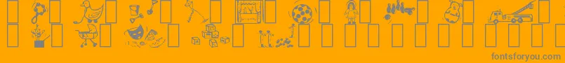 Toys Font – Gray Fonts on Orange Background